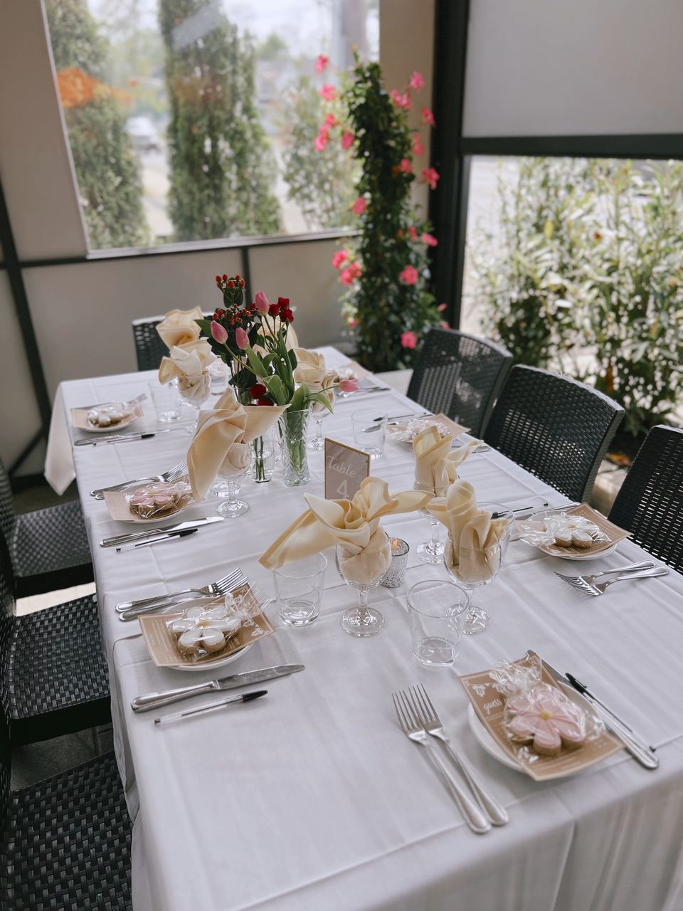 A table set in the dining room